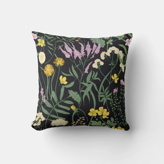 Serene Floral Cascade Kissen (Vorderseite)