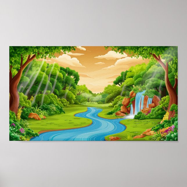 Serene Forest Landscape Poster (Vorne)