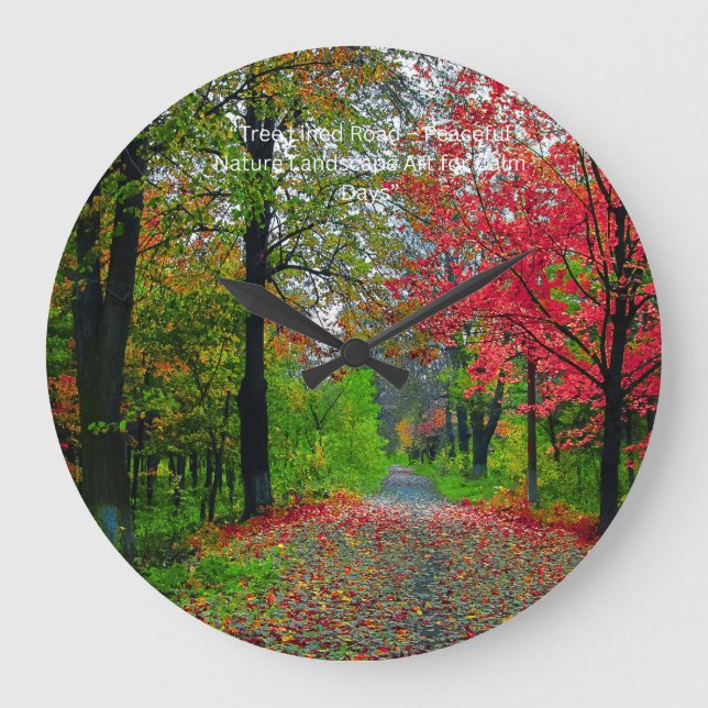 Serene Forest Wall Clock - Peaceful   Home Decor Große Wanduhr (Vorderseite)