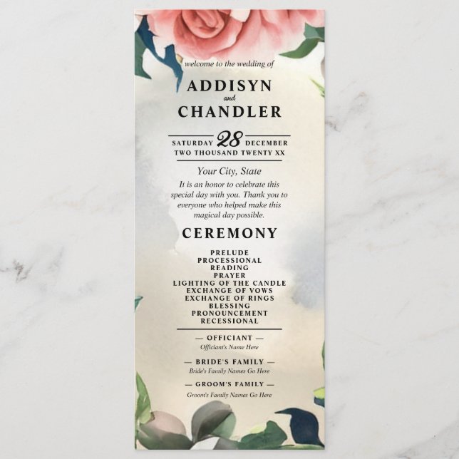 Serene Garden Wreath: Pastel Floral Elegante Programm (Vorderseite)