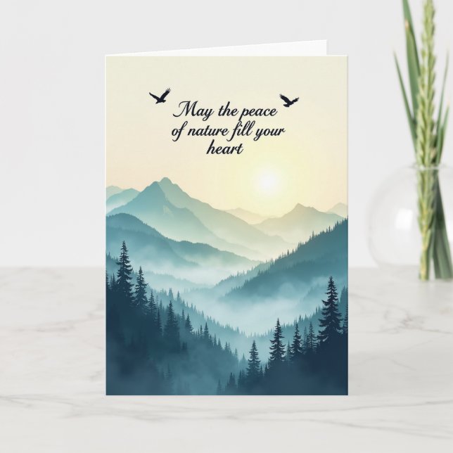 Serene Geburtskarte für Berge Karte (Vorderseite)