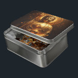 Serene Golden Buddha in ruhiger Umgebung Puzzle<br><div class="desc">Ein majestätischer,  goldener Buddha steht hoch und strahlt Ruhe und Ruhe aus,  geschmückt mit faszinierenden Details. Sein ruhiger Ausdruck wird von einem strahlenden Halo gerahmt,  während er einen heiligen Orb und eine Angestellten hält,  die Weisheit und Erleuchtung in einer ruhigen Atmosphäre symbolisieren.</div>