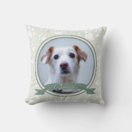 Serene Green Dog Memorial Paw Prints Kissen