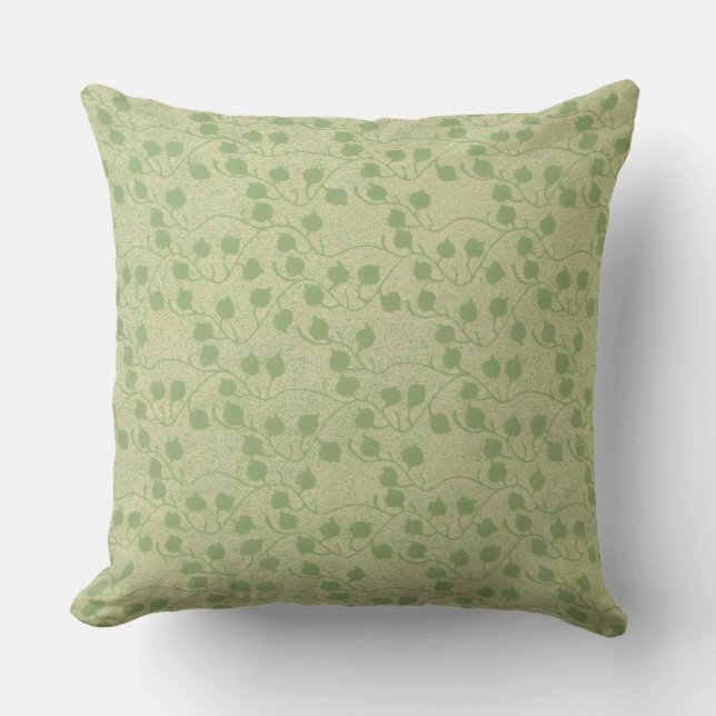 Serene Green Leaf Design Kissen (Vorderseite)