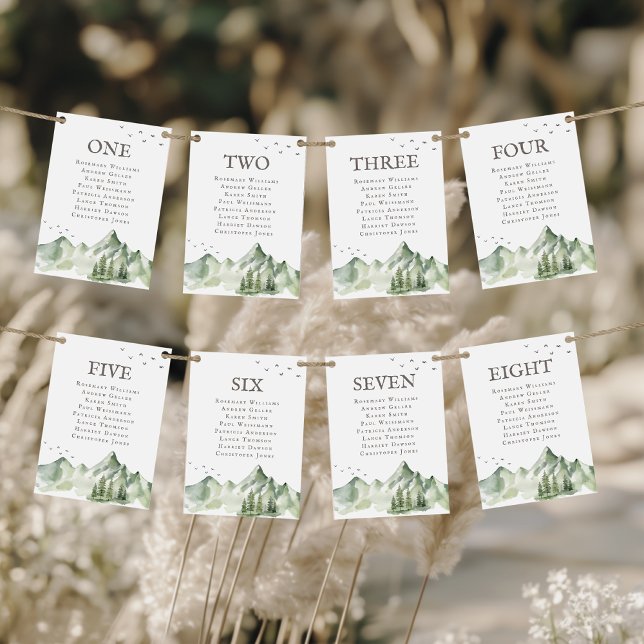 Serene grüne Landschaft 8 Gäste Name Tischnummer (Von Creator hochgeladen)