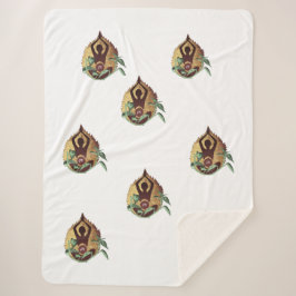 "Serene Harmony: Lotus Silhouette with Nature Symb Sherpadecke