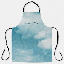 Serene Horizon Dreams Watercolor Blue & White