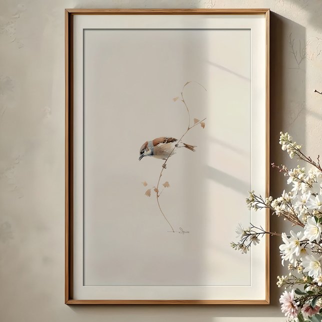 Serene House Sparrow Poster (Von Creator hochgeladen)