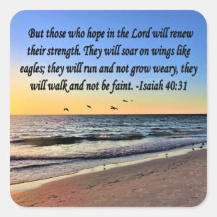 SERENE ISAIAH 40:31 SCRIPTURE-DESIGN QUADRATISCHER AUFKLEBER