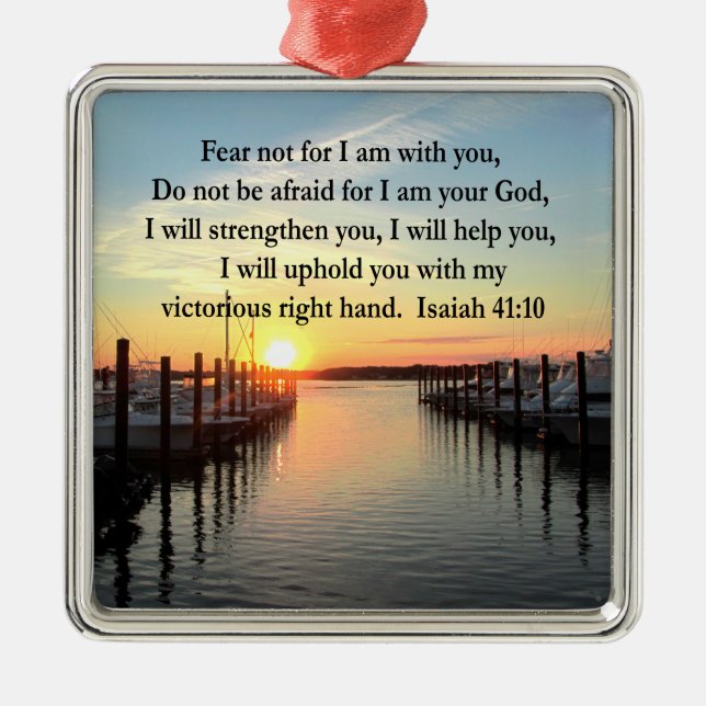 SERENE ISAIAH 41:10 SONNENSET FOTO DESIGN SILBERNES ORNAMENT (Vorne)