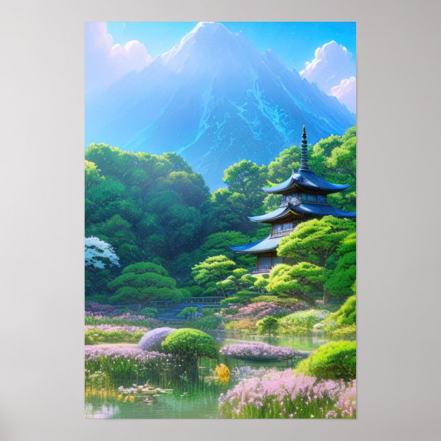 Serene Japanese Garden Poster (Vorne)