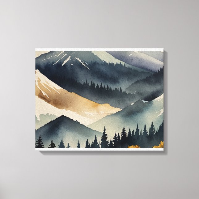 Serene Japanese Mountain Landschaft Leinwanddruck (Vorderseite)