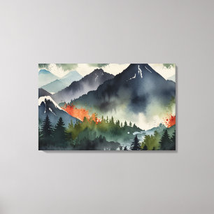 Serene Japanese Mountain Landschaft Leinwanddruck