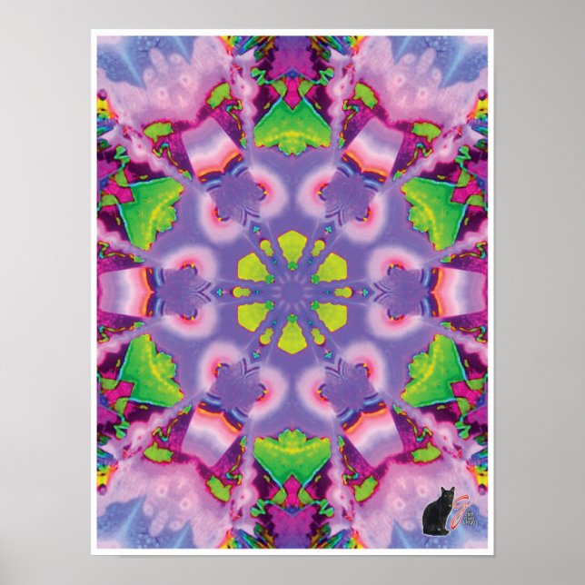Serene Kinetic Collage Kaleidoscope Poster (Vorne)