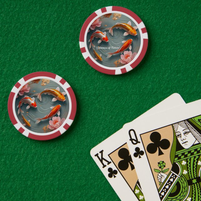 ‚Serene Koi Haven‘ Pokerchips (Pokertisch (doppelt))