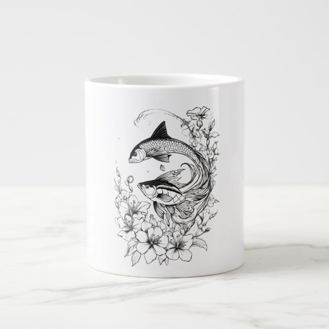 Serene Koi Pond Jumbo Tasse Design (Vorderseite)