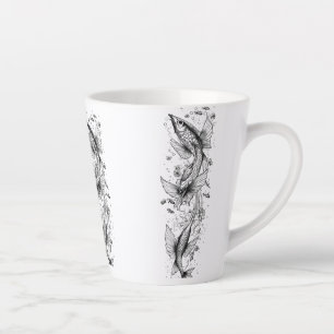 Serene Koi Pond Small Latte Tasse - 12 oz