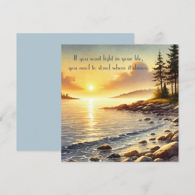 Serene Lake & Quote Mitteilungskarte (Vorne/Hinten)