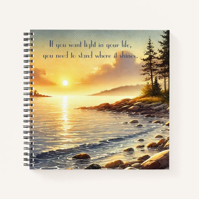 Serene Lake & Quote Notizbuch (Vorderseite)