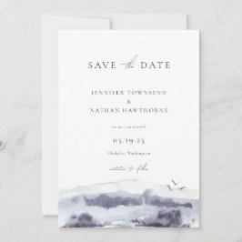 Serene Landscape Watercolor Save the Date Foto Einladung