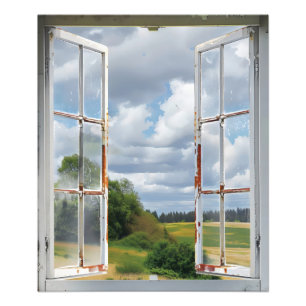 Serene Landscape Window View Fotodruck