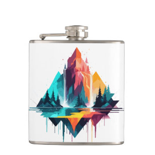 Serene Landschaft Ruhe Stille Naturgebirge Flachmann