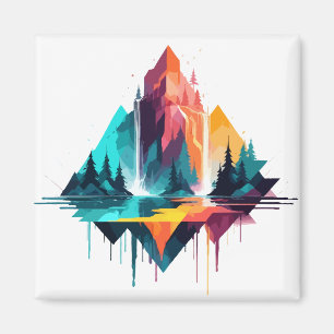 Serene Landschaft Ruhe Stille Naturgebirge Magnet