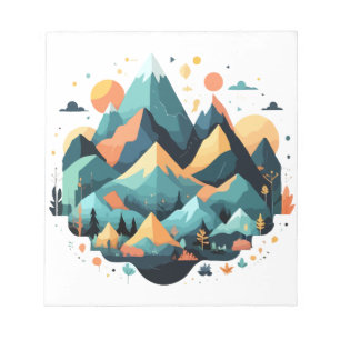 Serene Landschaft Ruhe Stille Naturgebirge Notizblock