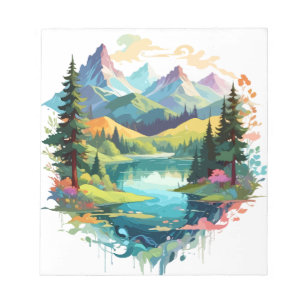 Serene Landschaft Ruhe Stille Naturgebirge Notizblock