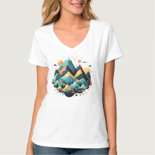 Serene Landschaft Ruhe Stille Naturgebirge T-Shirt