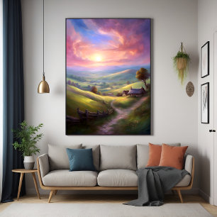 Serene Landschaft Sunrise Friedliche Landschaft Ar Poster