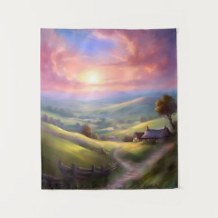 Serene Landschaft Sunrise Friedliche Landschaft Ar Wandteppich