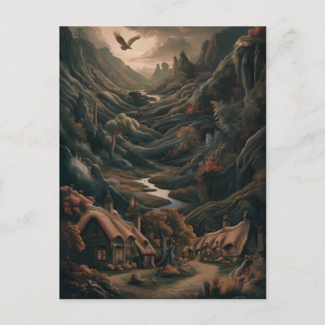 Serene Landschaft: Vogelflug Postkarte (Vorderseite)