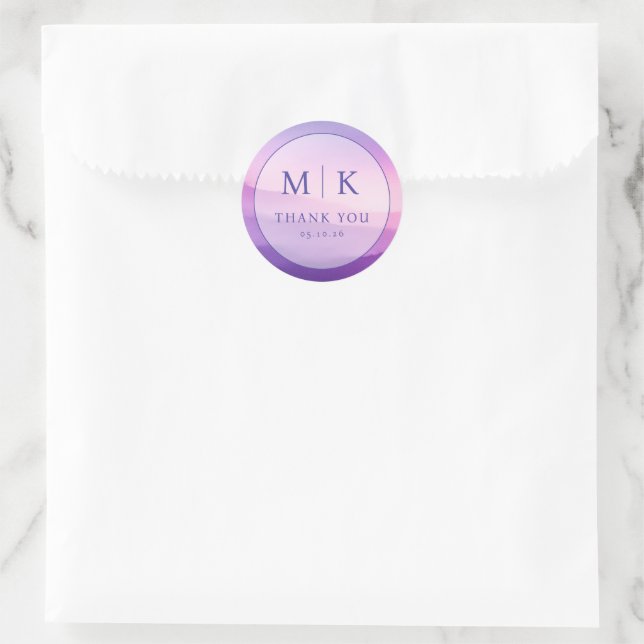 ** Serene Lavender Gratitude Circle Runder Aufkleber (Tasche)