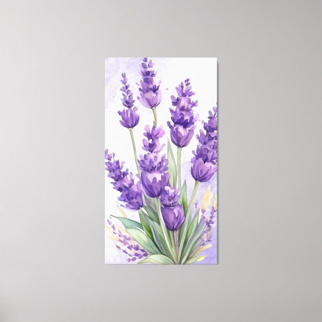 "Serene Lavender" - Minimalist Botanical Wall Art  Leinwanddruck (Vorderseite)