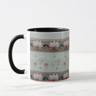 Serene Lotus Eye Floral Strick-Combo-Kaffeetasse Tasse
