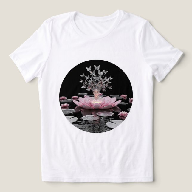 Serene Lotus Queen T - Shirt 👑 🌺 (Design Vorderseite)