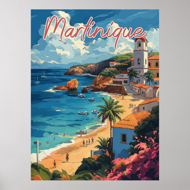 Serene Martinique Beachscape Poster (Vorne)