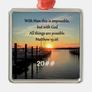 SERENE MATTHEW 19:26 SONNENSET FOTO DESIGN ORNAMENT AUS METALL