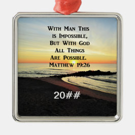 SERENE MATTHEW 19:26 SUNRISE SCRIPTURE ORNAMENT AUS METALL