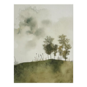 Serene Meadow in Green von PS Nature Designs Poster