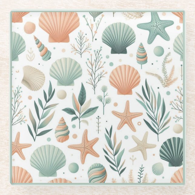 Serene Meereswelt Glasuntersetzer (Vorderseite)