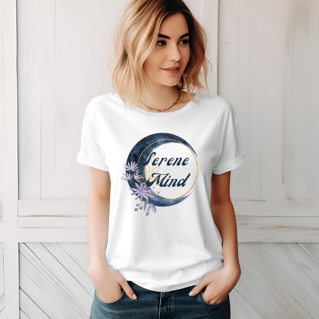 Serene-Mind-T-Shirt mit Mondblütenmuster T-Shirt (Von Creator hochgeladen)