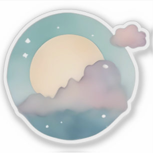 Serene Moonlit Dreamscape Aufkleber