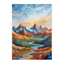Serene Mosaic Mountain Range