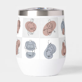 Serene Motherhood Line Art - Abstrakter Baby Bump