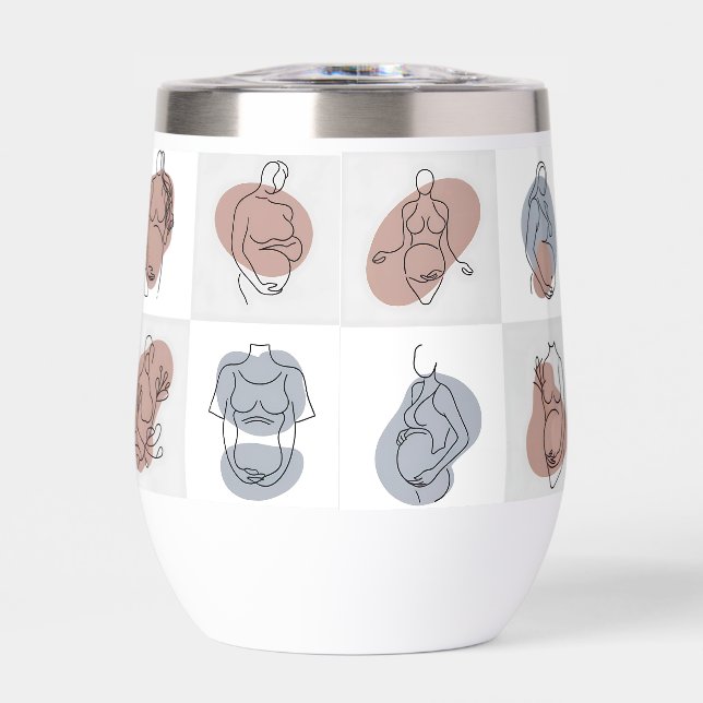 Serene Motherhood Line Art - Abstrakter Baby Bump (Vorderseite)