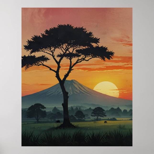 Serene Mount Fuji Landscape Poster (Vorne)