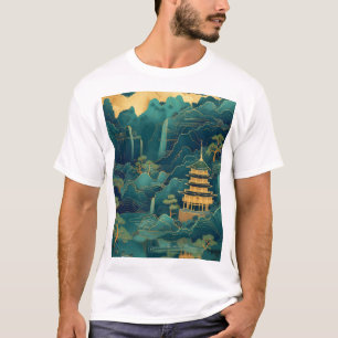 Serene Mountain and Water Landscape T - Shirt