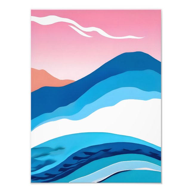 Serene Mountain Dreamscape - Abstrakte Landschaft Fotodruck (Vorne)